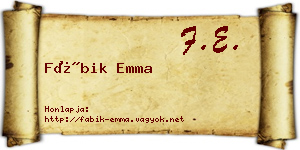 Fábik Emma névjegykártya